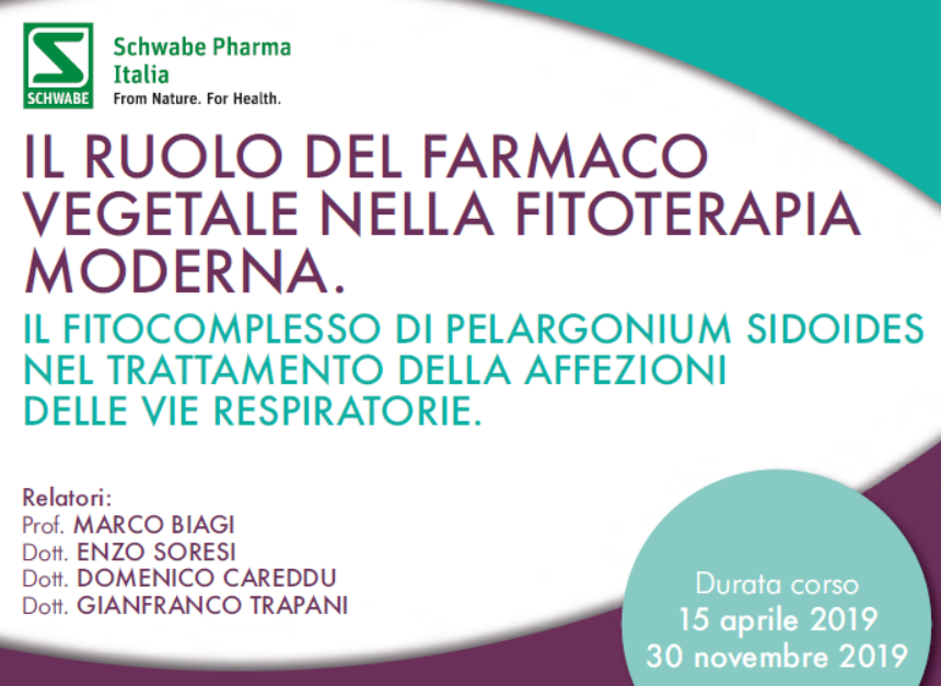 FAD – Il ruolo del Farmaco Vegetale nella fitoterapia moderna. Il fitocomplesso di Pelargonium sidoides nel trattamento della affezioni delle vie respiratorie