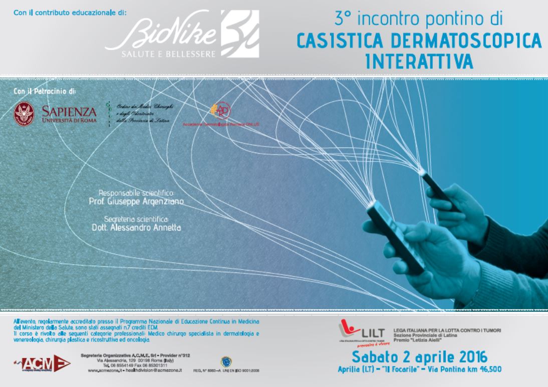 3° incontro pontino di CASISTICA DERMATOSCOPICA INTERATTIVA