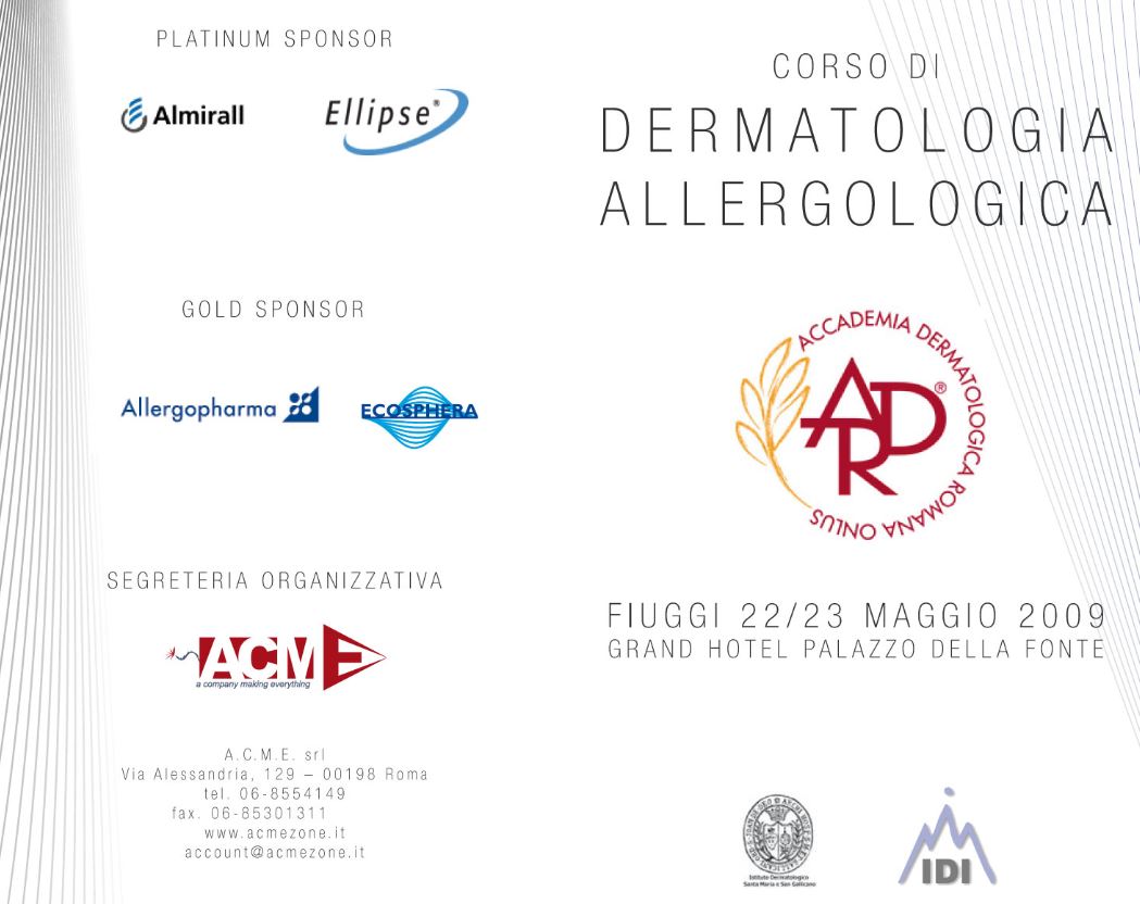 PRIMO CORSO IN DERMATOLOGIA ALLERGOLOGICA