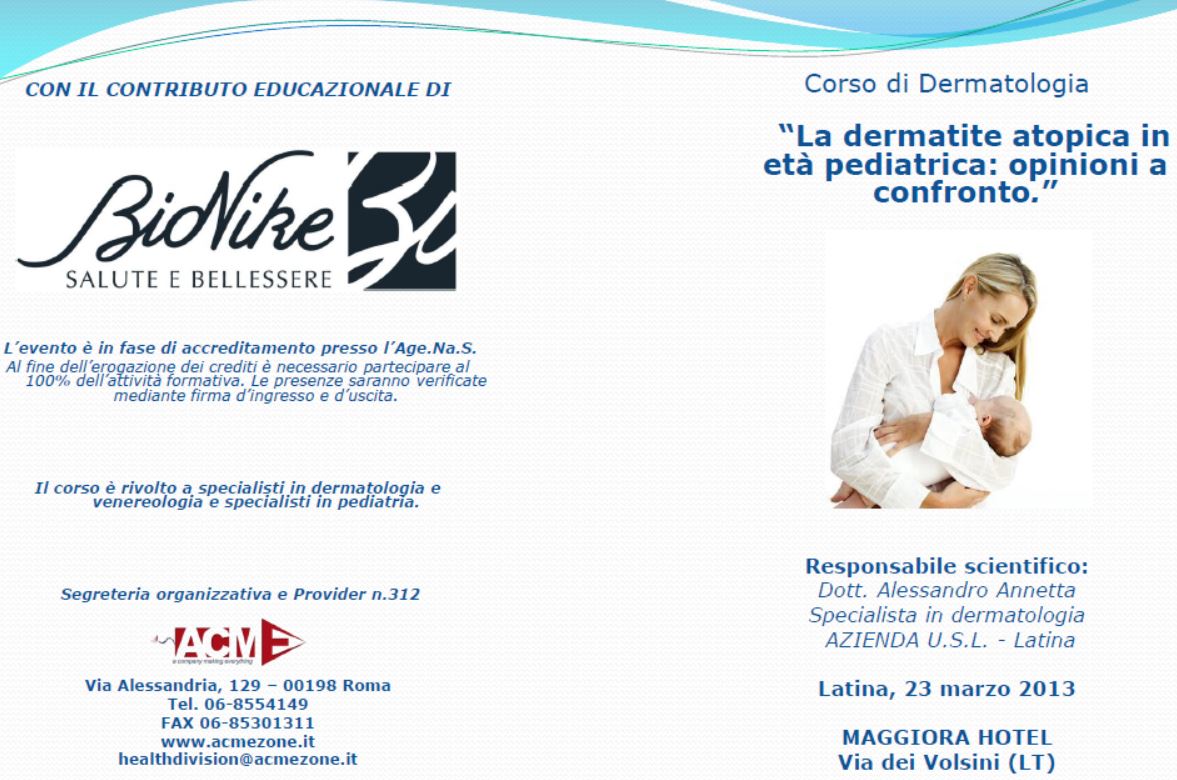 “La dermatite atopica in età pediatrica: opinioni a confronto”